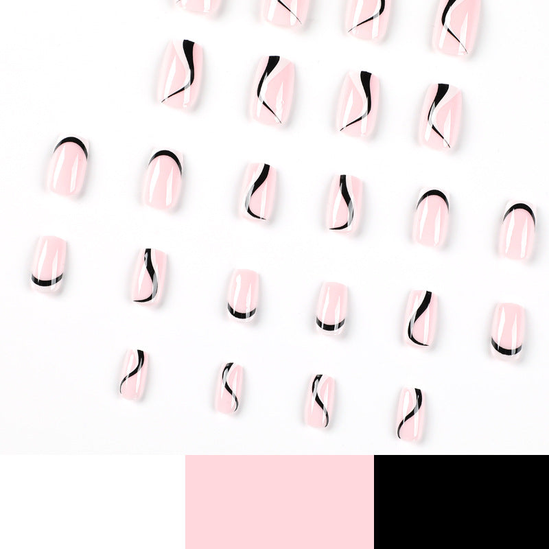 Wholesale Plastic Black French Stripes Nail Art Chips